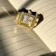 Handmade Stainless Steel 18K Gold Studded Ring Watch